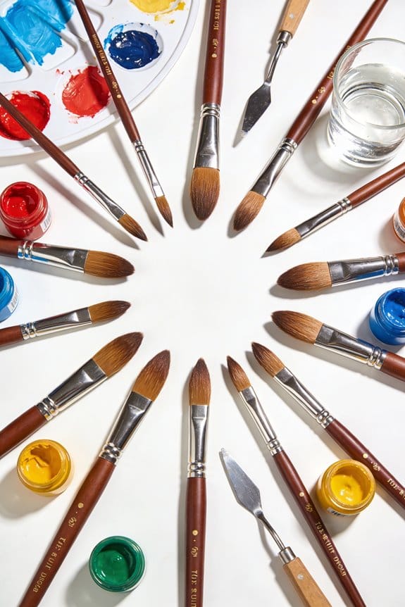 essential filbert paint brushes