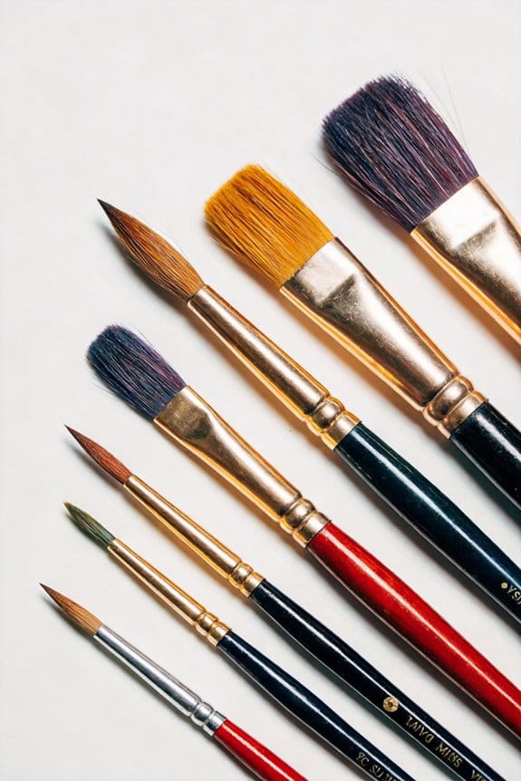 precision paint brushes selection