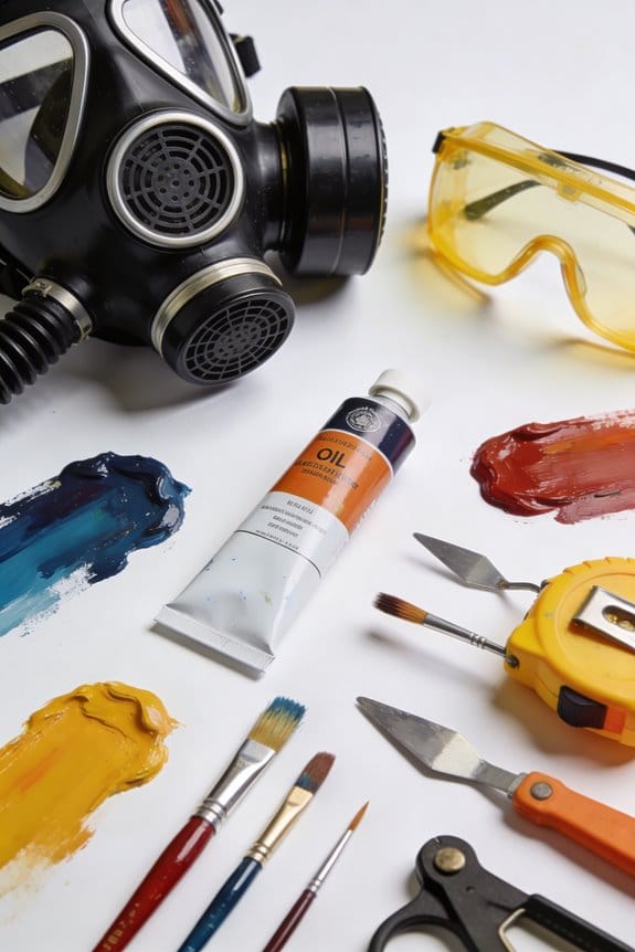 safe oil painting setup